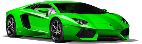 Green Lamborghini vektor grafis