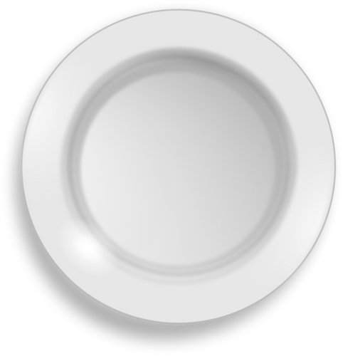 빈 흰색 접시의 벡터 클립 아트