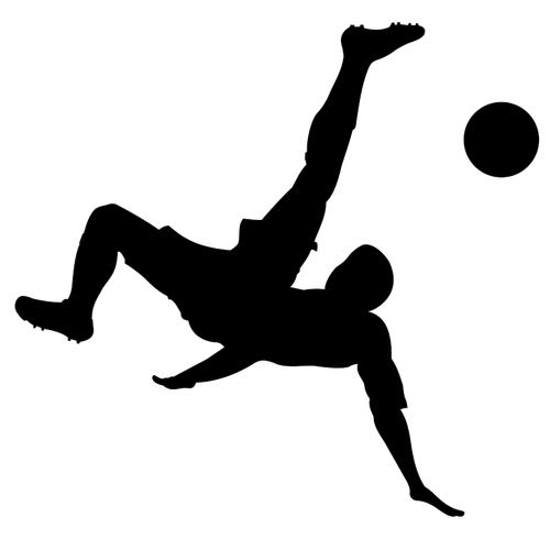 Mann spielen Fußball-Silhouette-Vektor-Bild