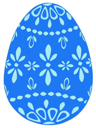 蓝色花边复活节彩蛋矢量图像