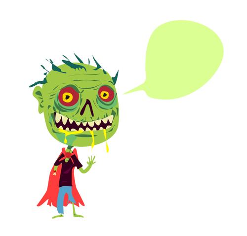 Dibujo vectorial de retrato de Zombie