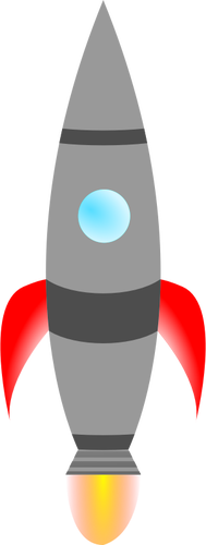 Spiky rocket at takeoff vector illustration