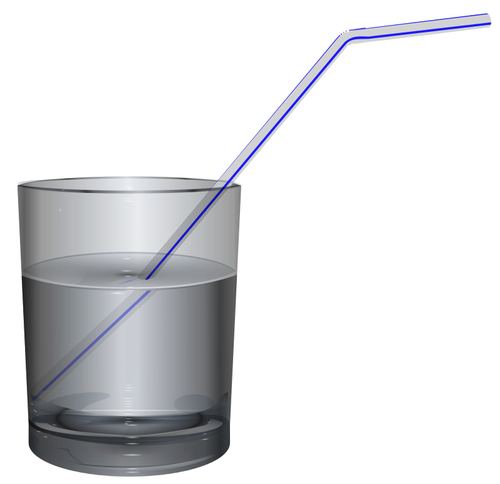 Стакан воды с соломенной векторное изображение