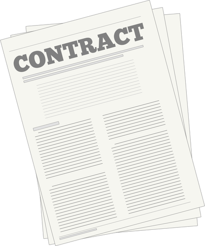 Vektor menggambar ikon kontrak hukum