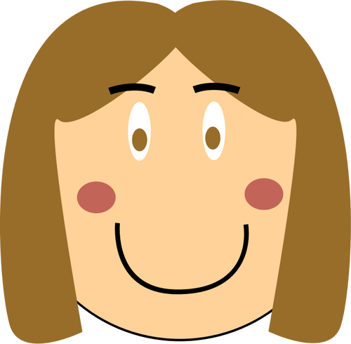 Cartoon sorridente ragazza testa vettoriale immagine