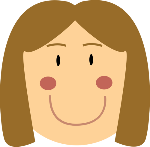 Vektorritning av leende kvinnliga avatar