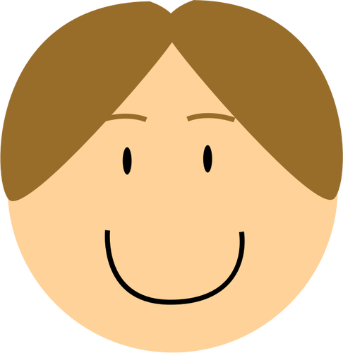 Immagine vettoriale testa ragazzo sorridente a cartone animato