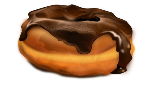 Imagen vectorial de donut de chocolate