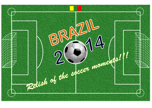 ब्राजील 2014 फुटबाल पोस्टर वेक्टर चित्रण