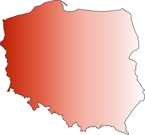 Imagem de mapa de contorno vermelho da Polônia