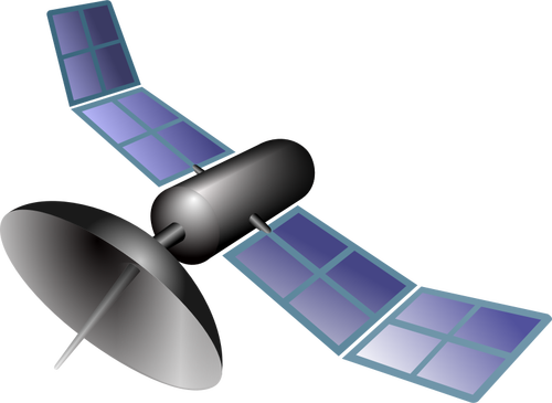 Vector drawing of blue space satellite