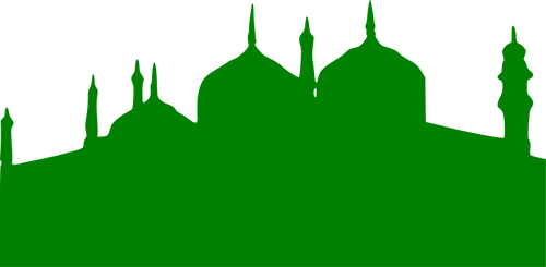 Vektor ClipArt-bilder av gröna silhuetten av en moské