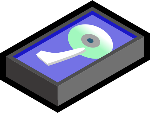 Векторный рисунок иконка серая 3D жесткий диск