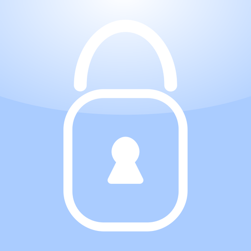 Ilustrasi vektor icon keamanan aplikasi dengan tanda keyhole