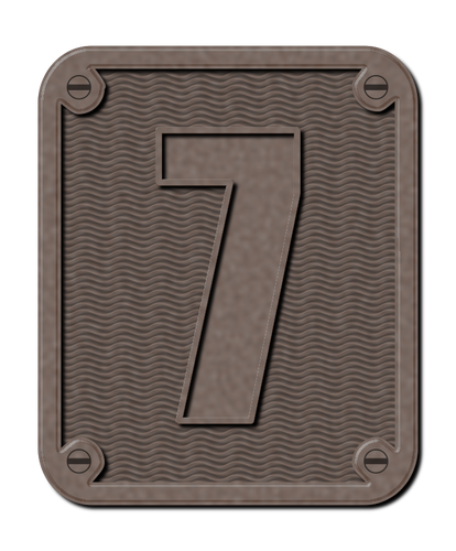 Ilustração de sete cor metal número