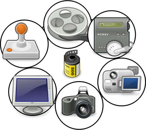 Multimedia iconen vector afbeelding