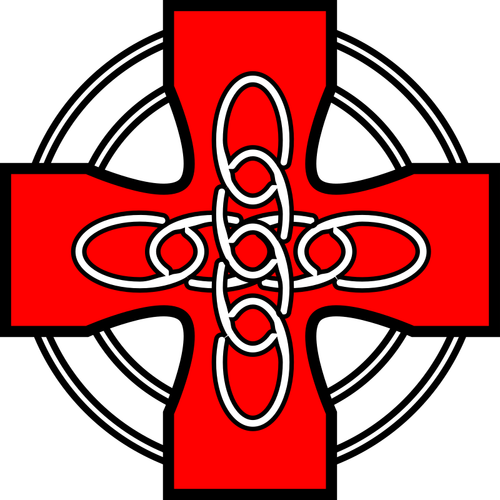 Kırmızı Celtic cross vektör grafikleri