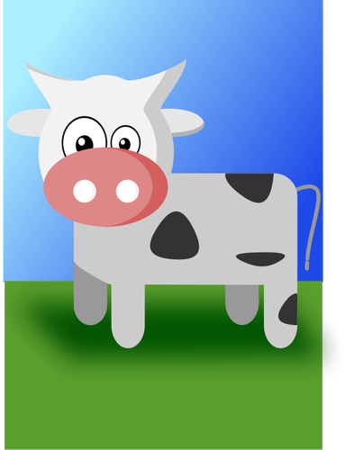 Illustrazione vettoriale di mucca simpatico cartone animato