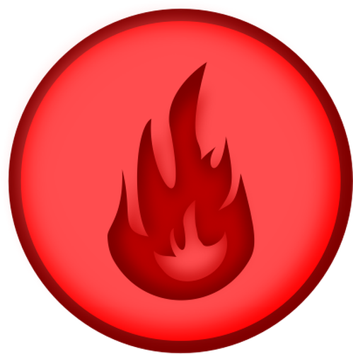 Vektorový obrázek kulatý červený ohnivé znamení