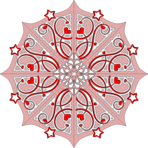 Vector image of decorated snow flake