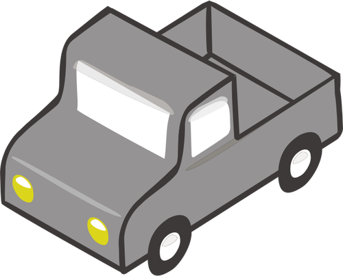 Ilustración vectorial de camioneta gris de arriba