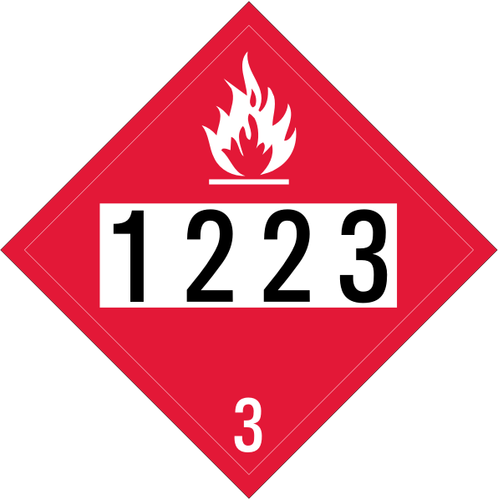 Čtverec červený znak s kódem pro petrolej Klipart