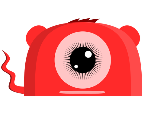 Eins Augen rote Monster-Vektor-illustration