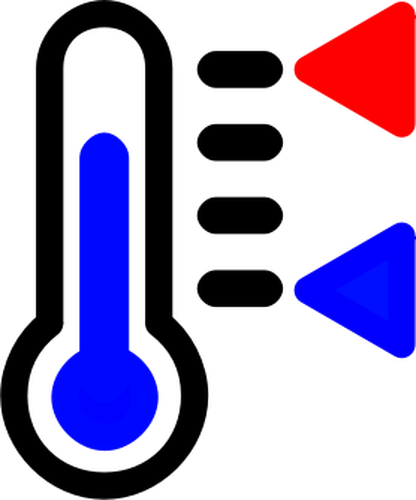 Color termómetro icono gráficos vectoriales