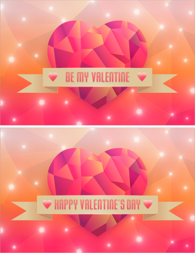 Vektorový obrázek barvy srdce Happy Valentine karty