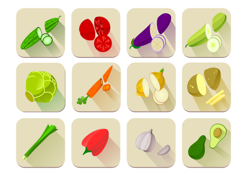 Grafica vettoriale di una selezione di verdure