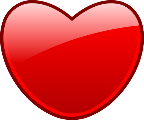 Vektorbild av ett rött hjärta med en dubbel tjock gränser