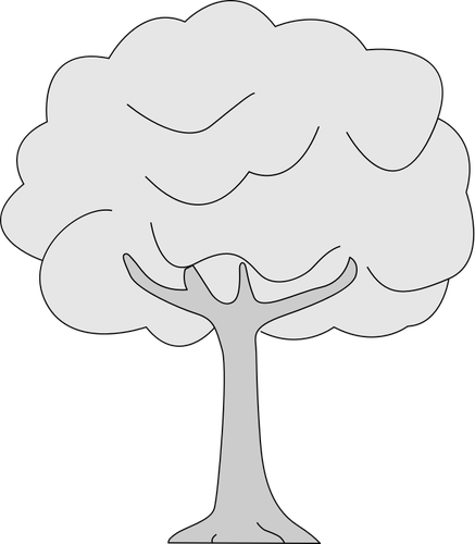 細い幹の木の描画