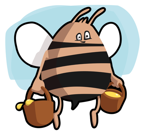 Lebah dengan madu vektor gambar