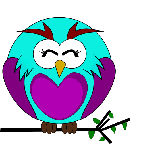 Vector illustraties voor paarse owl
