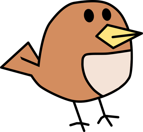 Vector clip art of small brown tweeting bird