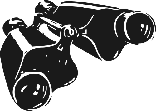 Vektor grafis dari close-up teropong hitam dan putih