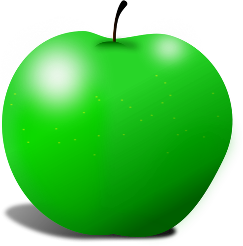 Векторная графика зеленого яблока с двумя прожекторов