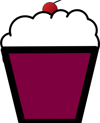 ClipArt von lila Cupcake mit Kirsche