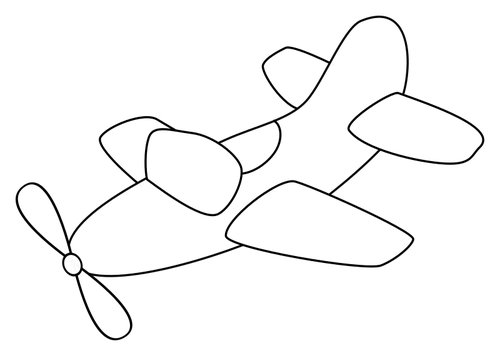 Cartoon propeller vliegtuig