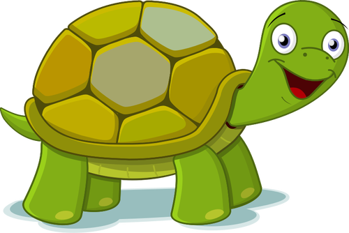 Cartoon afbeelding van een schildpad