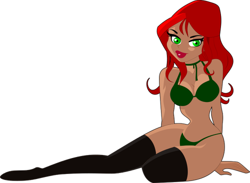 Donna Red-haired in bikini