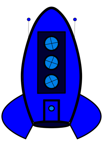 Blauwe raket pictogram
