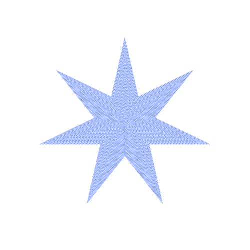 Estrella azul estampado