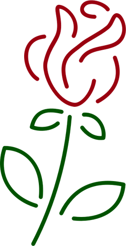 गुलाब lineart वेक्टर छवि