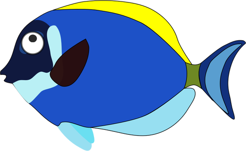 Peixe azul dos desenhos animados