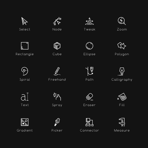 Conjunto de iconos de herramientas