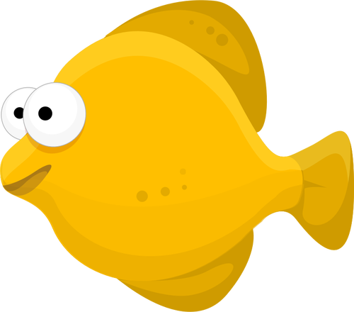 Rybę kreskówki żółty