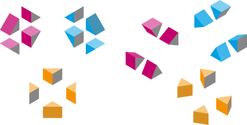 Coloridos triángulos isométricos