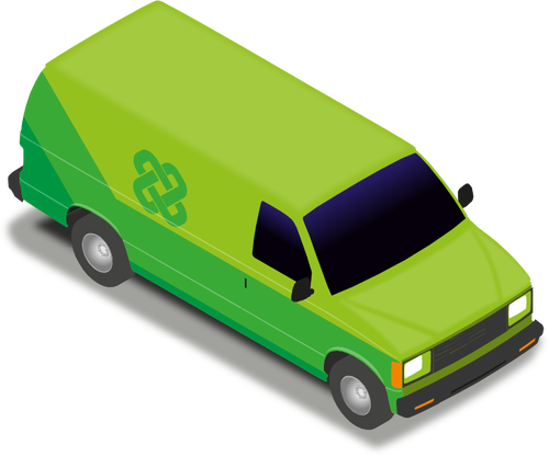 Grön skåpbil