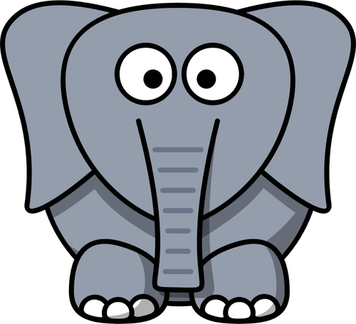 Векторный рисунок слона мультфильм забавный малыш